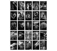 Artery8 50 Pcs Black White Photography Aesthetic Collage Kit Wall Art Prints A6 Set Pack 14.8 x 10.5 cm (5.8 x 4.1) Wall Home Student Boy Girl Teen Room