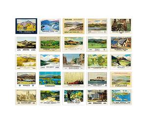 Artery8 50 Pcs British Railway Train Sea Travel Aesthetic Collage Kit Wall Art Prints A6 Set Pack 14.8 x 10.5 cm (5.8 x 4.1) Room Decor Collector GNER GWR Rail Poster