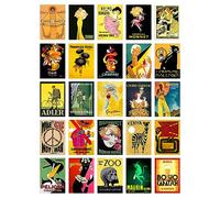 Artery8 50 Pcs Vintage Advertising Aesthetic Collage Kit Old Advert Posters Wall Art Prints A6 Set Pack 14.8 x 10.5 cm (5.8 x 4.1) Bathroom Wall Decor Collection