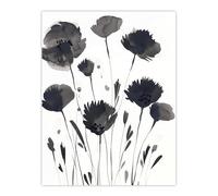 Artery8 Abstract Flowers Black White Floral Watercolour Living Room Large Wall Art Poster Print Thick Paper 18X24 Inch