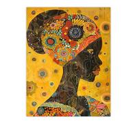 Artery8 African Woman Portrait Colourful Detailed Artwork Living Room Large Wall Art Poster Print Thick Paper 18X24 Inch