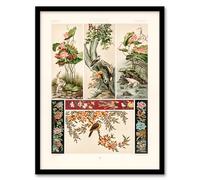 Artery8 Albert Racinet Chinese Patterns of Birds and Flowers Framed Wall Art Print Home Décor A3