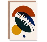 Artery8 American Football Rugby Ball Abstract Geometric For Him Man Birthday Card