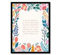 Artery8 Believe in a Fate Buddhist Karma Mindfulness Quote Floral Buddha Meditation Enlightenment Vihara Art Print Framed Poster Wall Decor 12x16 inch