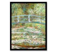 Artery8 Claude Monet Bridge over a Pond of Water Lilies Framed Wall Art Print Home Décor A4