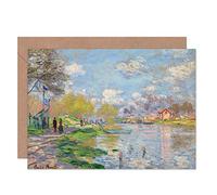 Artery8 Claude Monet Spring By The Seine Fine Art Greeting Card Plus Envelope Blank Inside Printemps