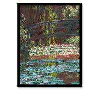 Artery8 Claude Monet Water Lily Pond with Bridge Framed Wall Art Print Home Décor A3