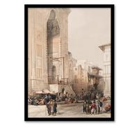 Artery8 David Roberts Mosque of Sultan Hassan Grand entrance Framed Wall Art Print Home Décor A4
