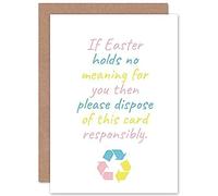 Artery8 Easter Recycle This No Meaning Happy Funny Eco Friendly Sealed Greeting Card Plus Envelope Blank inside Content Marrant