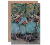 Artery8 Edgar Degas Three Dancers Blue Tutus Red Bodices Fine Art Greeting Card Plus Envelope Blank Inside Danseur Bleu