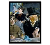 Artery8 Edouard Manet At the Cafe Paris Nightlife Scene Framed Wall Art Print Home Décor A3