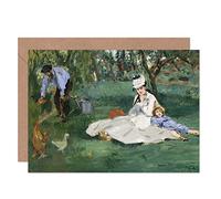 Artery8 Edouard Manet Monet Family In Garden Argenteuil Fine Art Greeting Card Plus Envelope Blank Inside Famille Jardin