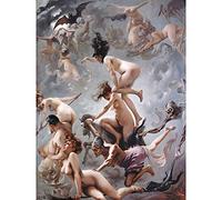 Artery8 Falero Witches Going To Their Sabbath Painting Large XL Wall Art Canvas Print La peinture mur
