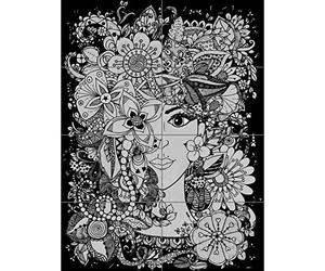 Artery8 Flower Face Illustration XL Giant Panel Poster (8 Sections) Fleur Visage Affiche