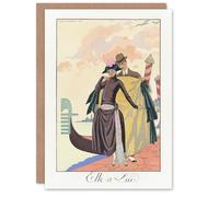 Artery8 George Barbier Art Card She and Him Vintage Fashion