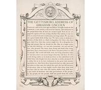 Artery8 Gettysburg Address Abraham Lincoln USA President Large Wall Art Poster Print Thick Paper 18X24 Inch Les tats-Unis d'Amrique Prsident mur Impression d'affiches