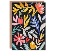 Artery8 Greeting Card Abstract Floral Botanical Henri Matisse Style Blank For Him Or Her Art Birthday Card