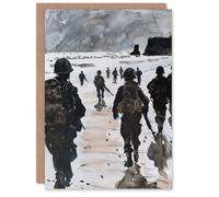 Artery8 Greeting Card D Day Landing Normandy Beach WWII War Soldiers For Him Man Birthday Card