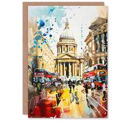 Artery8 Greeting Card St Pauls Cathedral London England Abstract Fun Blank For Him Or Her Art Birthday Card