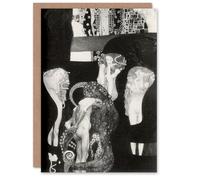 Artery8 Gustav Klimt Art Card Jurisprudence Black White Painting