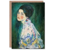 Artery8 Gustav Klimt Art Card Portrait of a Lady in Floral Dress