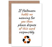 Artery8 Halloween Recycle This No Meaning Happy Funny Eco Friendly Sealed Greeting Card Plus Envelope Blank inside Content Marrant