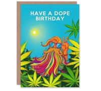 Artery8 Have A Dope Day Happy Colourful Beard Hippie Blank For Him Or Her Art Birthday Card