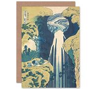 Artery8 Hokusai Amida Falls Kisokaido Road Japan Waterfall Fine Art Greeting Card Plus Envelope Blank Inside Japon Eau