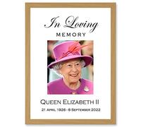 Artery8 In Loving Memory Her Majesty Queen Elizabeth II Portrait Artwork Framed A3 Wall Art Print