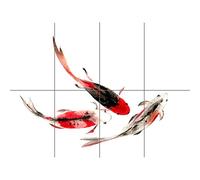Artery8 Japanese Koi Fish Black And Red XL Giant Panel Poster (8 Sections) Japonais POISSON Affiche