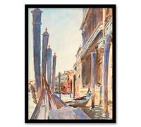 Artery8 John Singer Sargent Gondola Moorings on the Grand Canal Framed Wall Art Print Home Décor A3