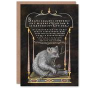 Artery8 Joris Hoefnagel Art Card Latin Beatitudes with Sloth Illustration
