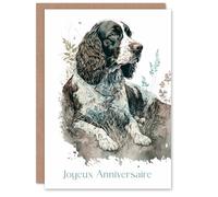 Artery8 Joyeux Anniversaire Chien Couche Dans un Champ Carte Anniversaire