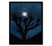 Artery8 Julie de Graag Full Moon Light and Tree Silhouette Framed Wall Art Print Home Décor A3