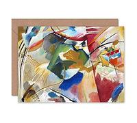 Artery8 Kandinsky Green Centre Abstract Painting Cropped Fine Art Greeting Card Plus Envelope Blank Inside vert Abstrait La peinture