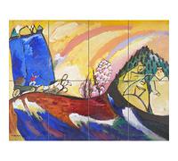 Artery8 Kandinsky Troika Colourful Impressionist Landscape Painting XL Giant Panel Poster (8 Sections) Coloré Paysage La peinture Affiche