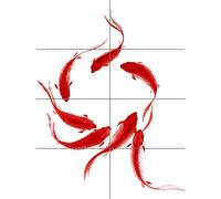 Artery8 Koi Fish Painting XL Giant Panel Poster (8 Sections) POISSON La peinture Affiche