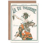 Artery8 La Vie Parisienne Autumn Jester Harvest Magazine Cover Sealed Greeting Card Plus Envelope Blank inside L'automne Couverture du magazine Couverture