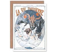 Artery8 La Vie Parisienne Coal Monster Nightmare Magazine Cover Sealed Greeting Card Plus Envelope Blank inside Monstre Nuit Couverture du magazine Couverture