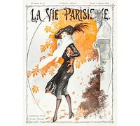 Artery8 La Vie Parisienne Fall Fashion Woman Dog Magazine Cover Large XL Wall Art Canvas Print Mode Femme Couverture du magazine Couverture mur
