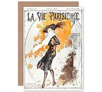 Artery8 La Vie Parisienne Fall Fashion Woman Dog Magazine Cover Sealed Greeting Card Plus Envelope Blank inside Mode Femme Couverture du magazine Couverture