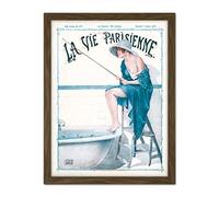 Artery8 La Vie Parisienne Fishing in Bath Magazine Cover Artwork Framed Wall Art Print 18X24 Inch Pêche Couverture du magazine Couverture mur