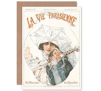 Artery8 La Vie Parisienne Rose Sword Woman Magazine Cover Sealed Greeting Card Plus Envelope Blank inside Femme Couverture du magazine Couverture