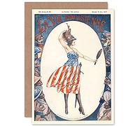 Artery8 La Vie Parisienne WW1 US Army American Magazine Cover Sealed Greeting Card Plus Envelope Blank inside Armée américain Couverture du magazine Couverture