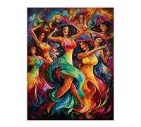 Artery8 Latino South America Colourful Bright Bold Painting Rhythm Body Energy Theatre Arts Artwork Extra Large XL Wall Art Poster Print