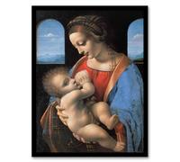 Artery8 Leonardo da Vinci Madonna Litta Virgin Mary Framed Wall Art Print Home Décor A4