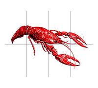 Artery8 Lobster Illustration XL Giant Panel Poster (8 Sections) Affiche