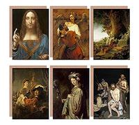 Artery8 Manet Rembrandt Da Vinci Jesus Religion Angel Saviour Mixed Fine Art Greeting Card Pack of 6