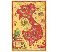 Artery8 Map Boucher 1945 French Indo-China Vietnam Pictorial Large Wall Art Poster Print Thick Paper 18X24 Inch Carte français Chine mur Impression d'affiches
