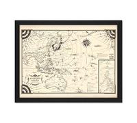 Artery8 Map Ernest Dudley Chase 1944 Pacific Victory Japan WWII Artwork Framed Wall Art Print 18X24 Inch Carte Pacifique La victoire Japon 2eme guerre mondiale mur